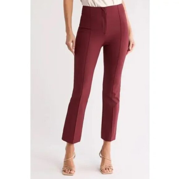 New Veronica Beard Jaya Stretch Crop Kick Flare Pants in Oxblood size 2 - Picture 1 of 16